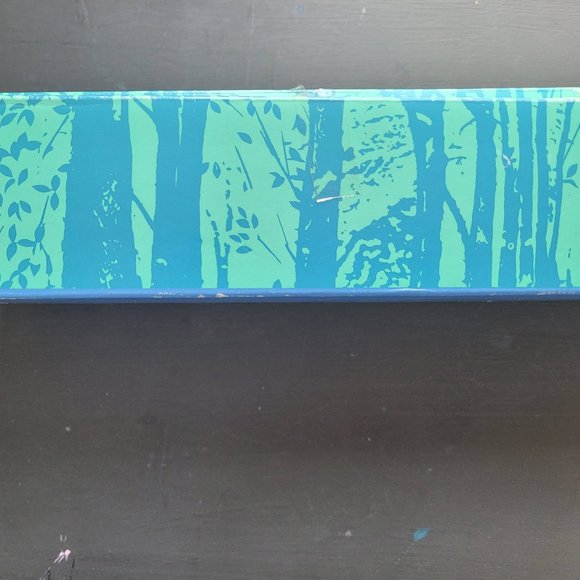 Vintage Frosted Textured Glass Tumblers - Trees - Picture 2 of 12